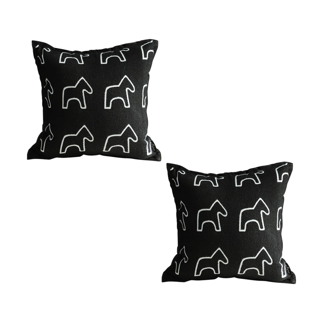 SOGA 2X 45cm Throw Pillow Black Teddy Fleece Square Pony Design Decorative Cushion for Living Room $ 90.90