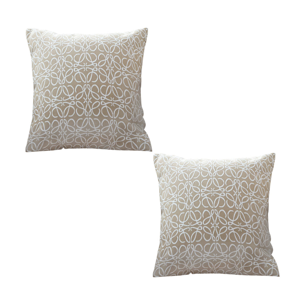 SOGA 2X 50cmThrow Pillow White and Beige Geometric Pattern Accent for Home Decor $ 129.50