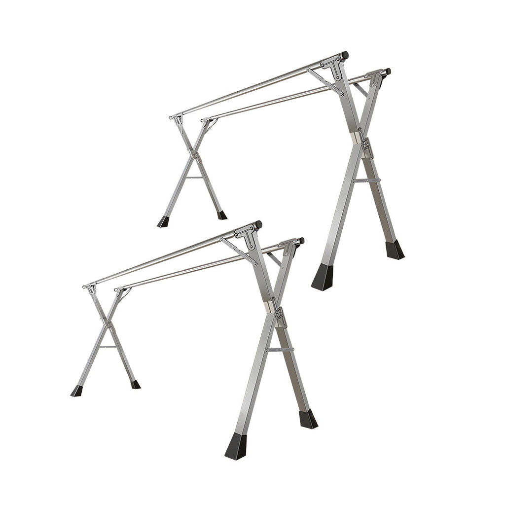 SOGA 2X 2.4m Portable Standing Clothes Drying Rack Foldable Space-Saving Laundry Holder Indoor Outdoor $ 237.50