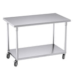 SOGA 120cm Commercial Catering Kitchen Stainless Steel Prep Work Bench Table with Wheels $ 746.90