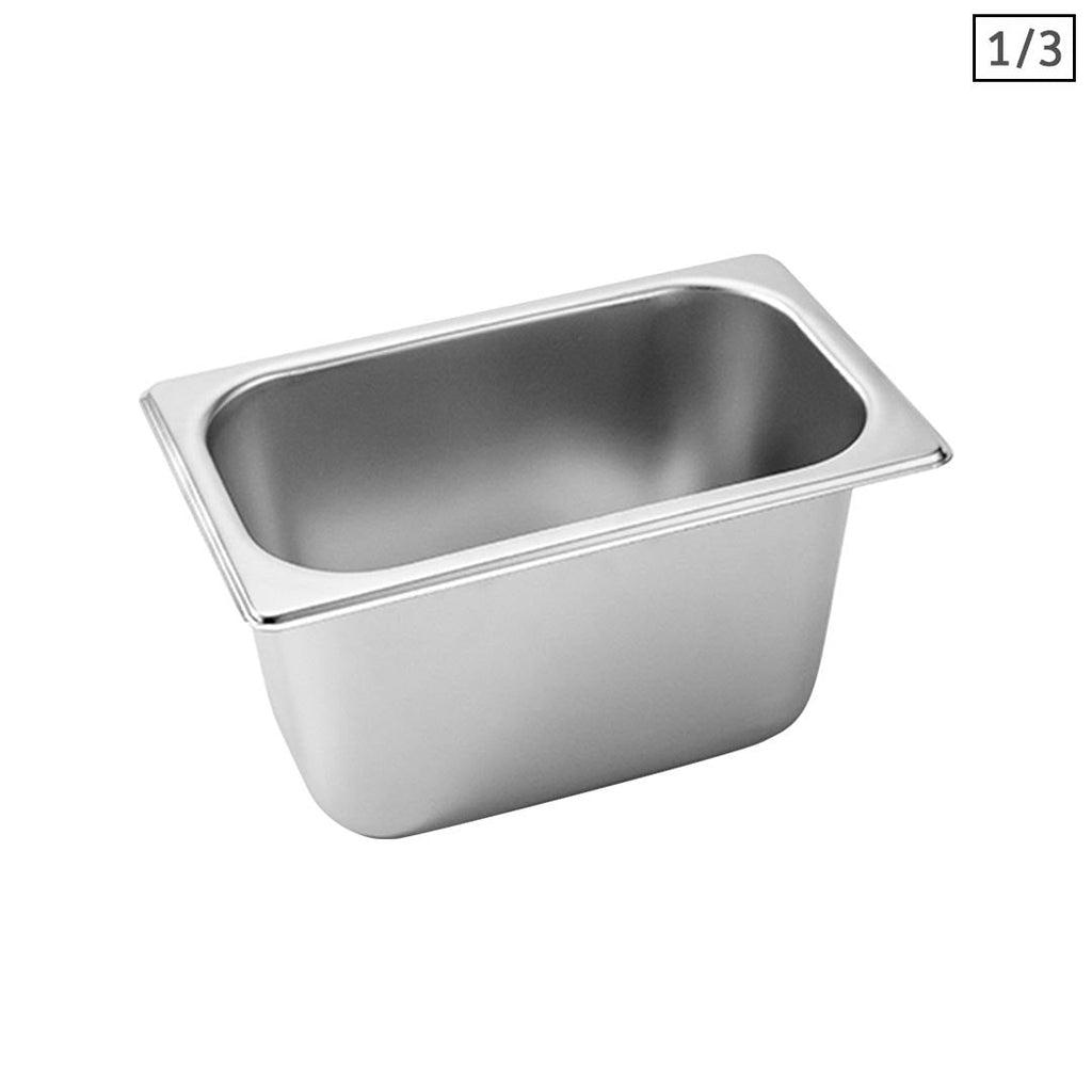 SOGA Gastronorm GN Pan Full Size 1/3 GN Pan 15cm Deep Stainless Steel Tray $ 29.90