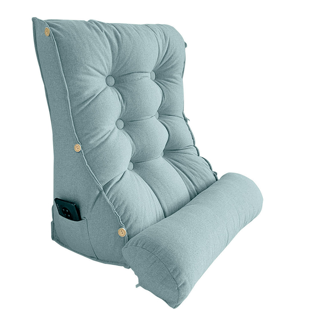 SOGA 45cm Green Triangular Wedge Lumbar Pillow Headboard Backrest Sofa Bed Cushion Home Decor $ 83.50