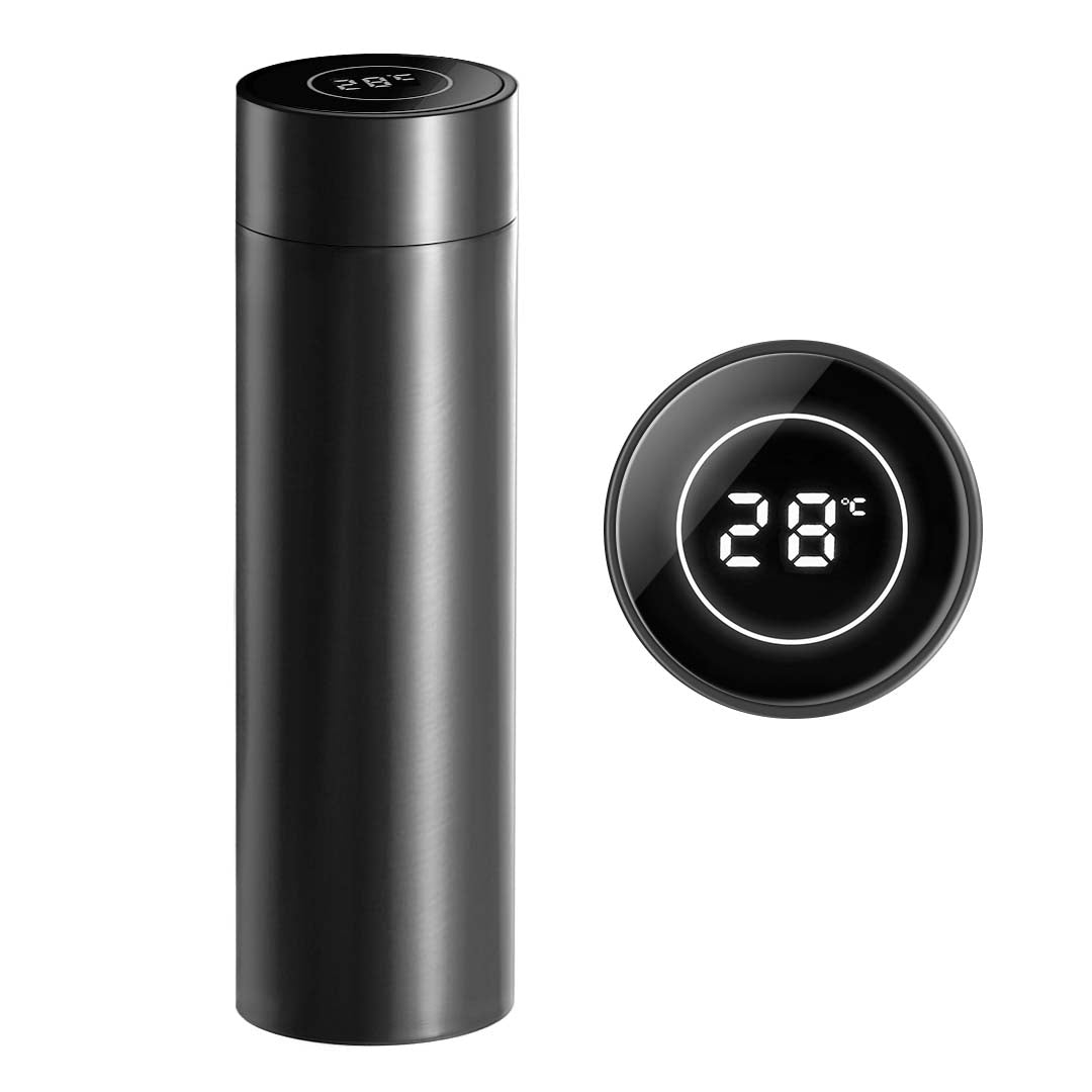SOGA 500ML Stainless Steel Smart LCD Thermometer Display Bottle Vacuum Flask Thermos Black $ 38.90