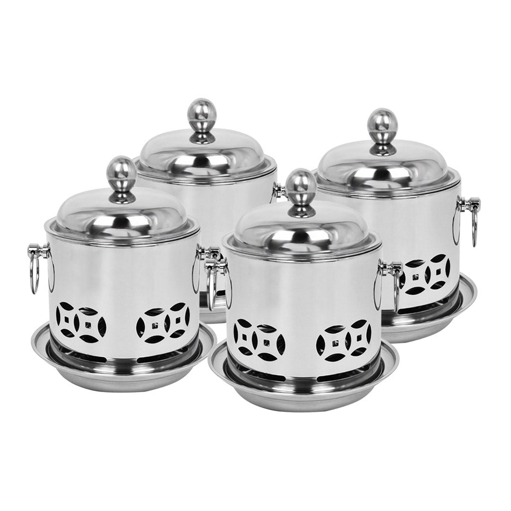 SOGA 4X Stainless Steel Mini Asian Buffet Hot Pot Single Person Shabu Alcohol Stove Burner with Lid $ 211.50