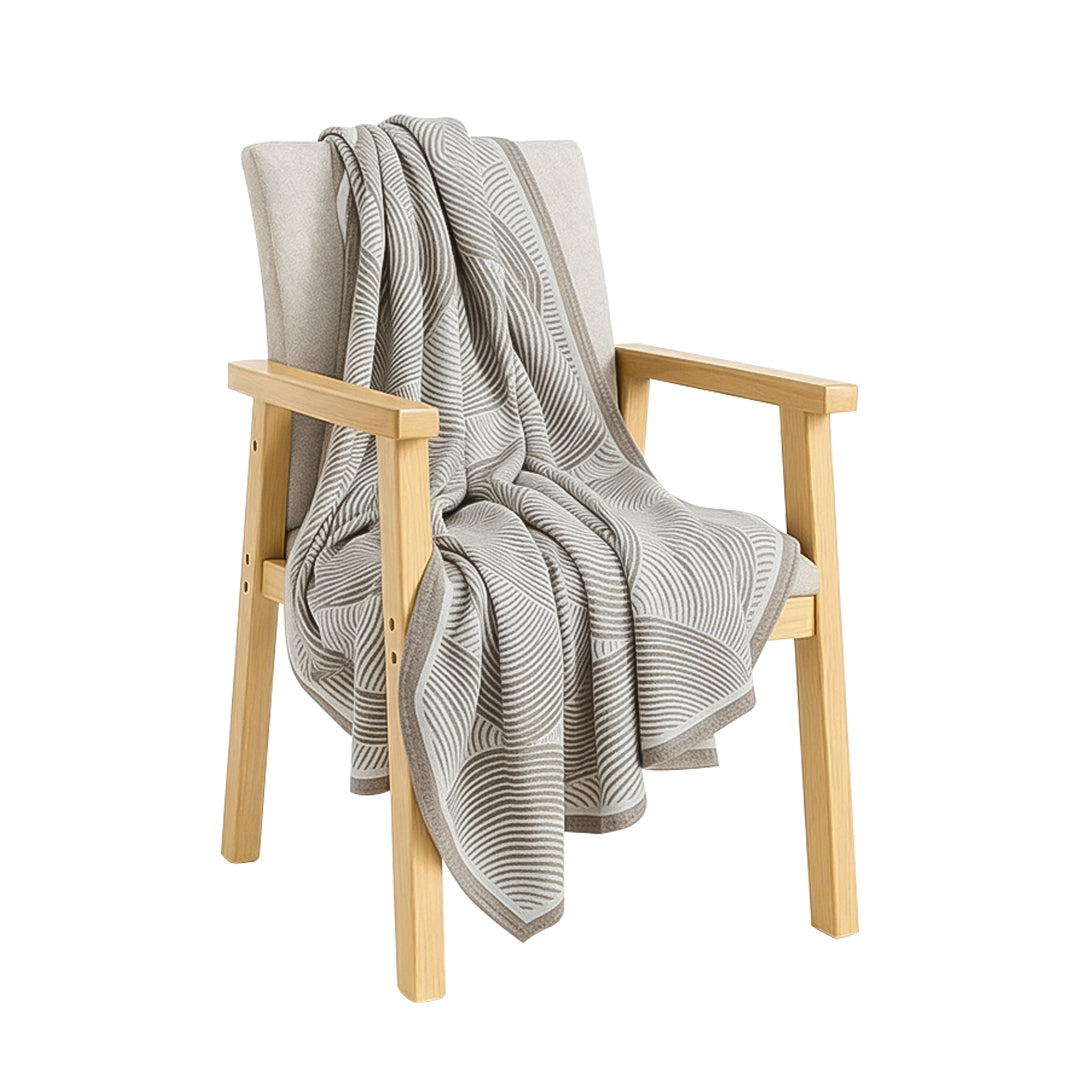 SOGA Beige Geometric Swirl Throw Blanket 130x180cm Polyester $ 79.90