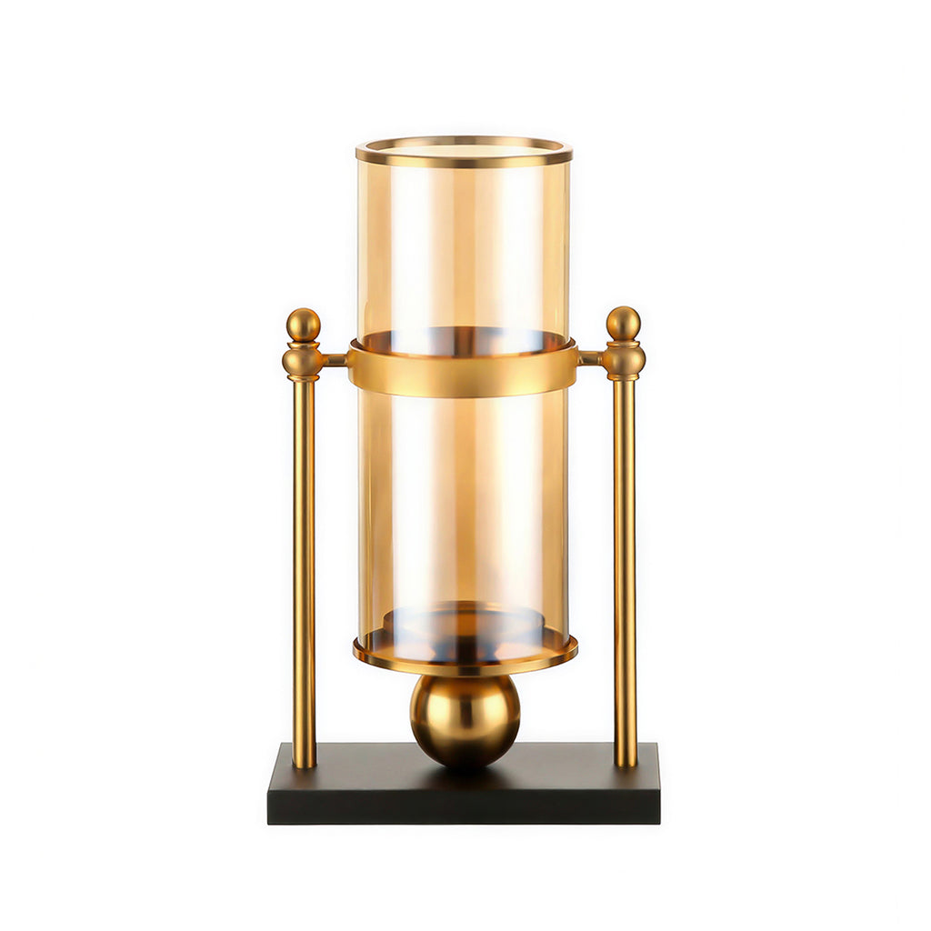 SOGA 34cm Modern Transparent Glass Flower Vase with Candle