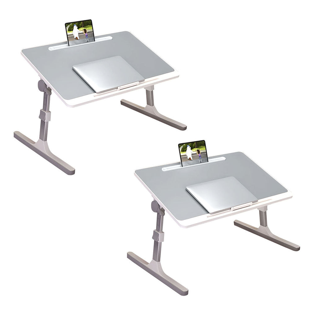 SOGA 2X 60X40cm Grey Small Laptop Bed Portable Foldable Study Table Adjustable $ 157.50
