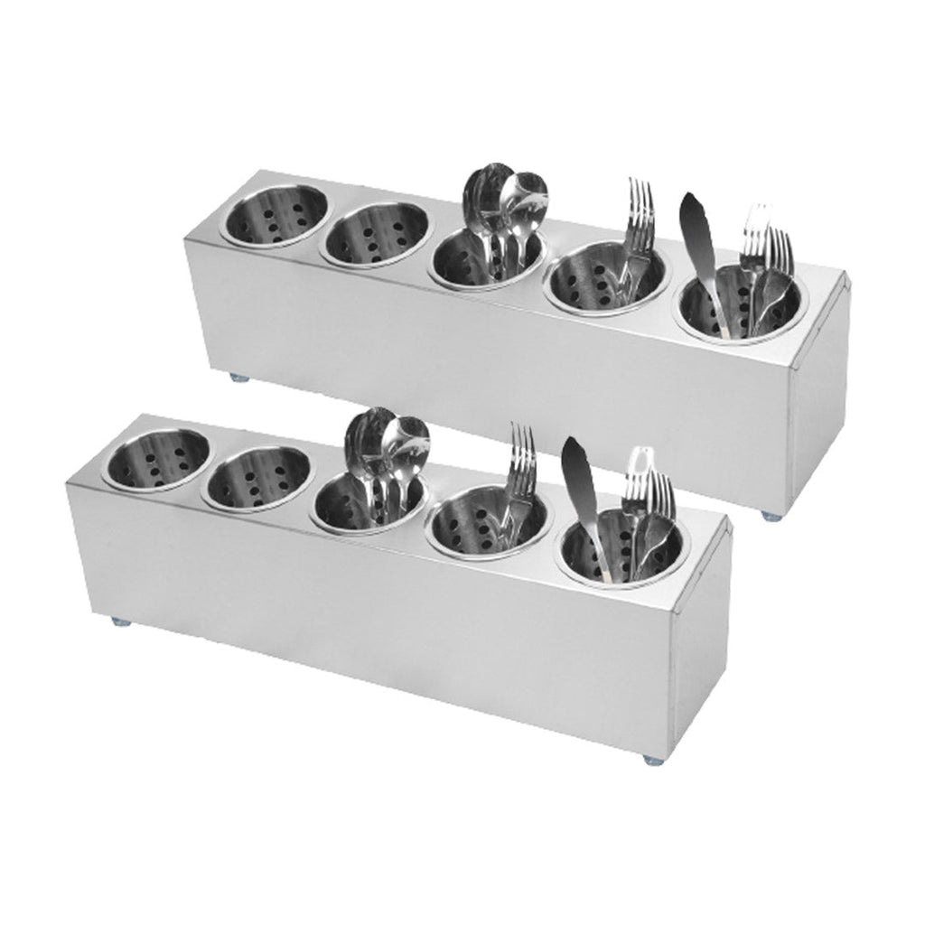 SOGA 2X 18/10 Stainless Steel Commercial Conical Utensils Cutlery Holder with 5 Holes $ 215.50