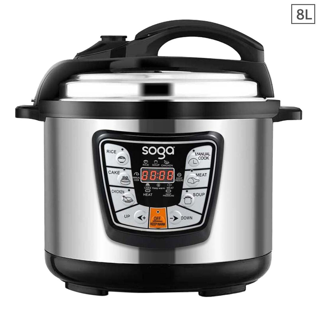 SOGA Stainless Steel Electric Pressure Cooker 8L Nonstick 1600W $ 211.50