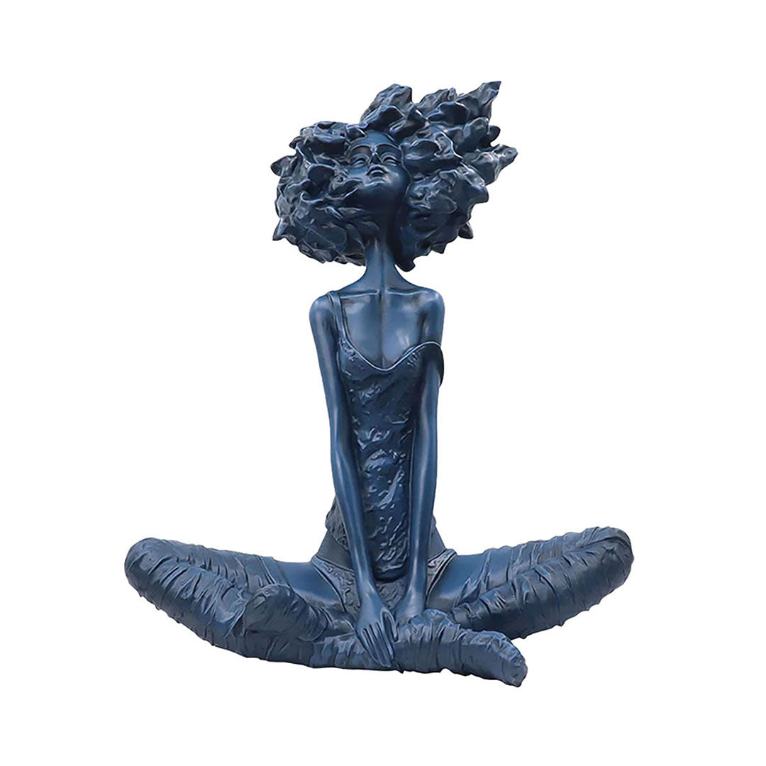 SOGA 59cm Blue Resin Sculpture – Abstract Yoga Girl Home Décor $ 242.50