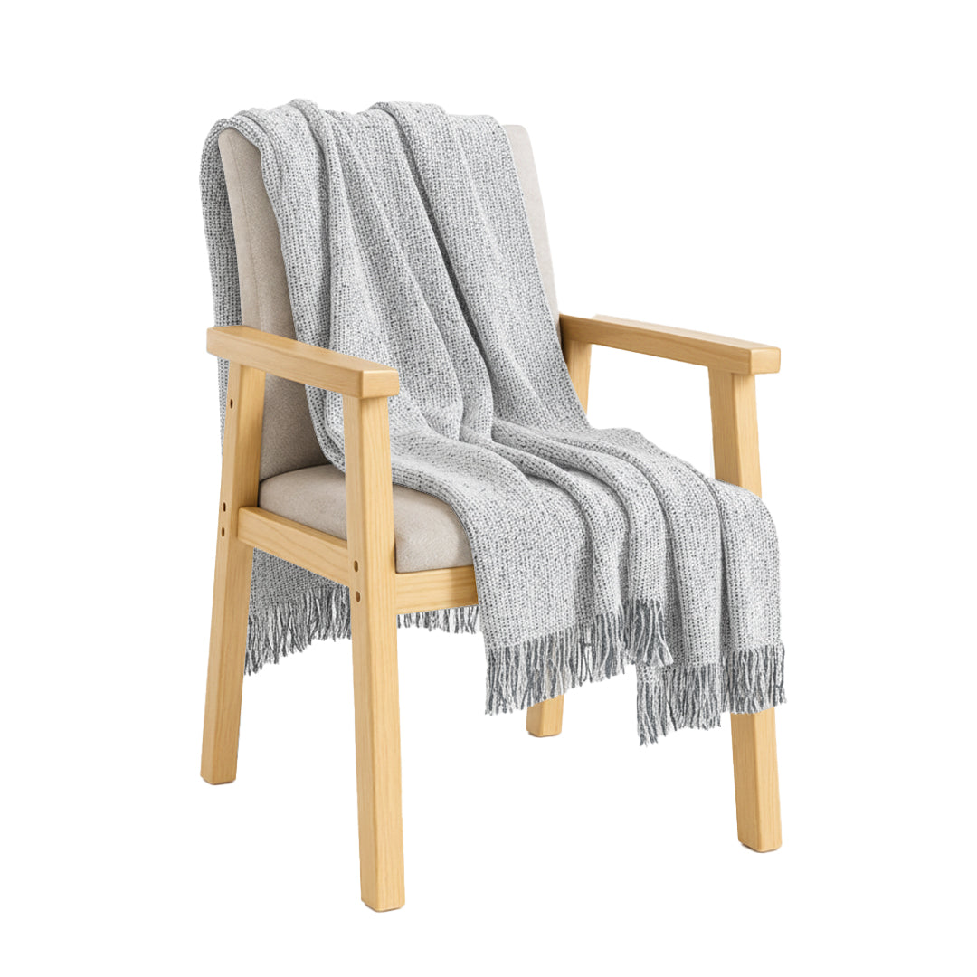 SOGA Soft Light Beige Tassel Throw Blanket 160x200cm Soft Polyester $ 79.90