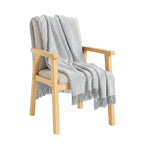 SOGA Soft Light Beige Tassel Throw Blanket 160x200cm Soft Polyester $ 79.90