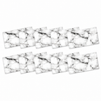 SOGA Peel & Stick Floor and Wall Tiles 30 x 60cm 10 Pack Black White Faux Marble