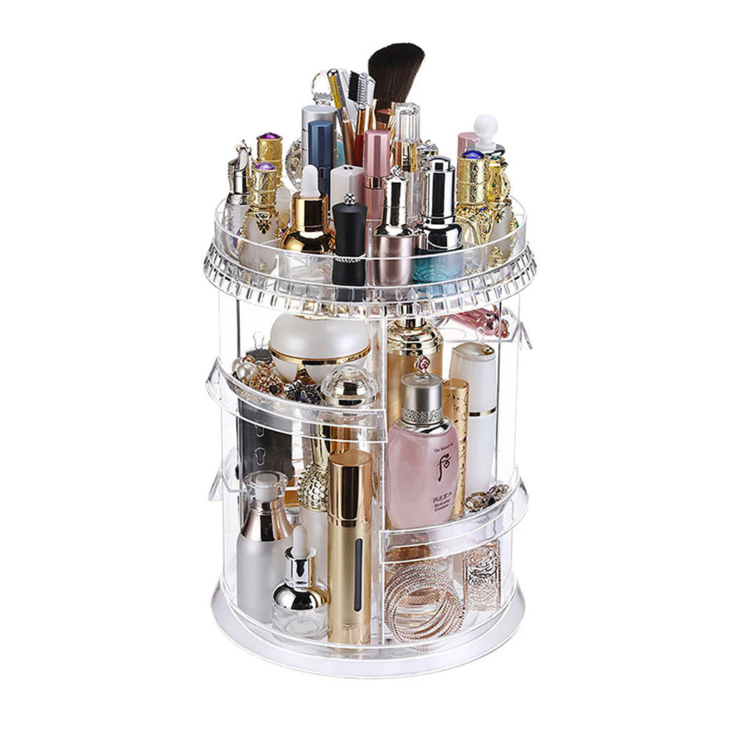 SOGA 360 Degree Rotating Makeup Organizer Cosmetics Holder Display Stand Skincare Home Decor