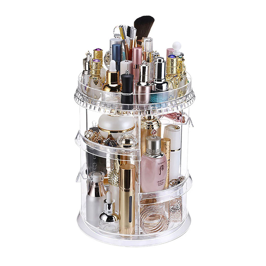 SOGA 360 Degree Rotating Makeup Organizer Cosmetics Holder Display Stand Skincare Home Decor
