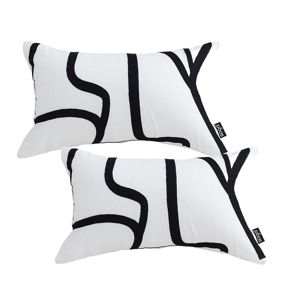 SOGA 2X 30cm Rectangular Modern Minimalist Black Letter Print Decorative Throw Pillow $ 118.90