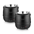 SOGA 2X 10L Soup Kettle Commercial Soup Pot Electric Soup Maker Black $ 327.90