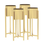SOGA 4X 60cm Gold Metal Plant Stand with Flower Pot Holder Corner Shelving Rack Indoor Display $ 253.50