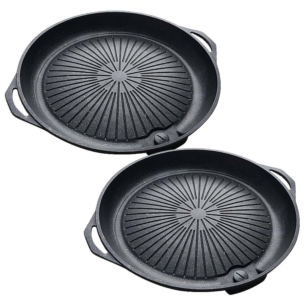 SOGA 2X Portable Korea BBQ Butane Gas Stove Stone Grill Pot Non Stick Coated Round Plate $ 129.90