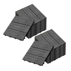 SOGA 2X 11 pcs Dark Grey DIY Wooden Composite Decking Tiles Garden Outdoor Backyard Flooring Home Decor $ 280.90