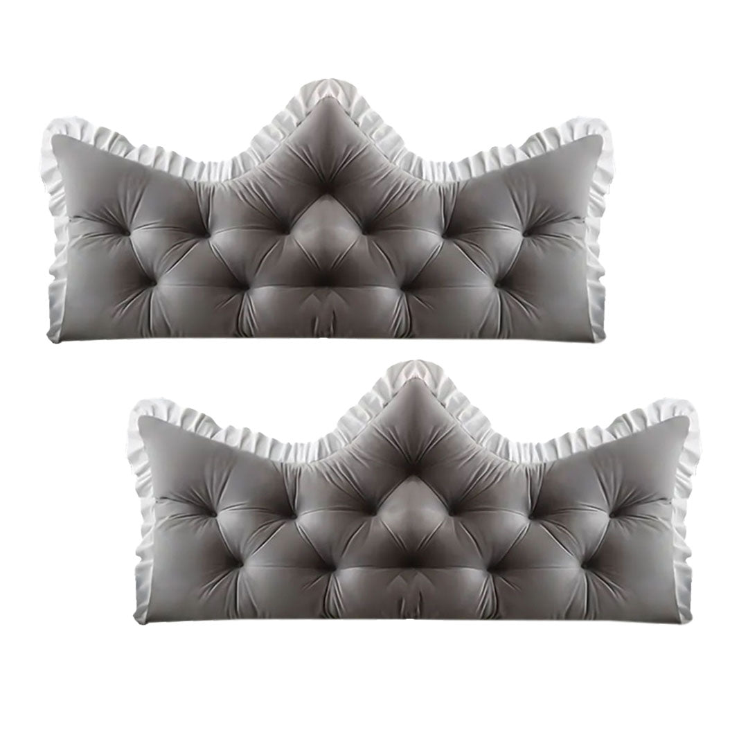 SOGA 2x90cm Crown Pillows Tufted Grey Headboard Cushion Set $ 97.50