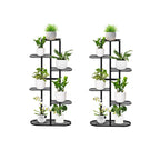 SOGA 2X 6 Tier 7 Pots Black Metal Plant Rack Flowerpot Storage Display Stand Holder Home Garden Decor $ 151.50