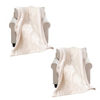 SOGA 2X 200x230cm Throw Blanket White Chenille Fleece Knitted Fabric on One Side Soft Suede $ 345.50