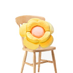 SOGA Yellow Double Flower Shape Cushion Soft Bedside Floor Plush Pillow Home Decor $ 83.50