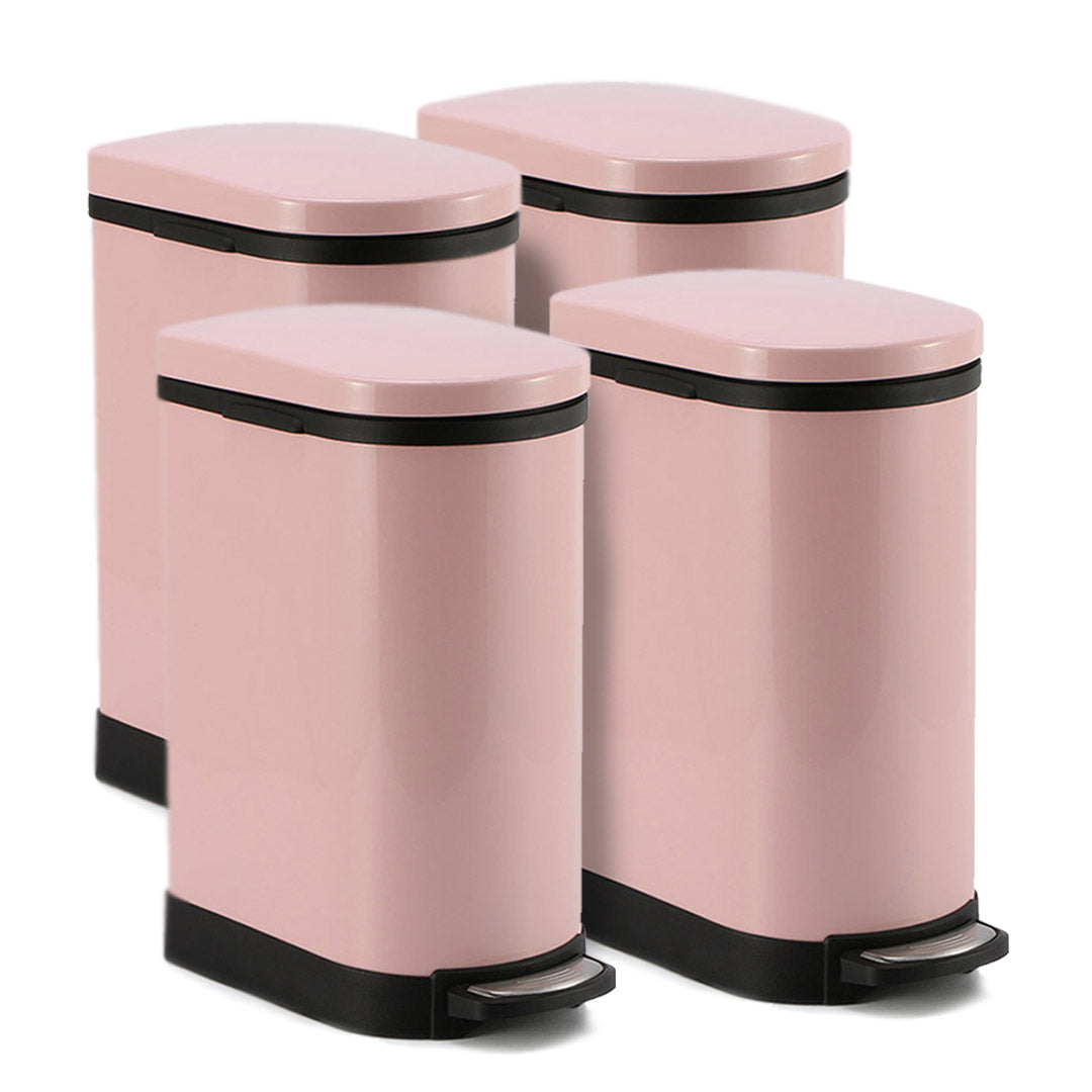 SOGA 4X Foot Pedal Stainless Steel Rubbish Recycling Garbage Waste Trash Bin 10L U Pink $ 337.50
