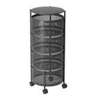 SOGA 4 Tier Steel Round Rotating Kitchen Cart Multi-Functional Shelves Storage Organizer with Wheels $ 99.90