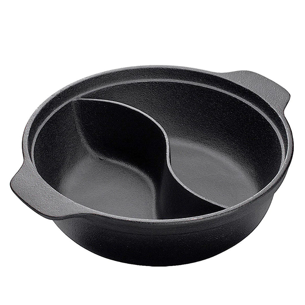SOGA 32CM Round Cast Iron Shabu Shabu Hotpot Beef Chicken Stew Wok Two-Flavor Division $ 105.50