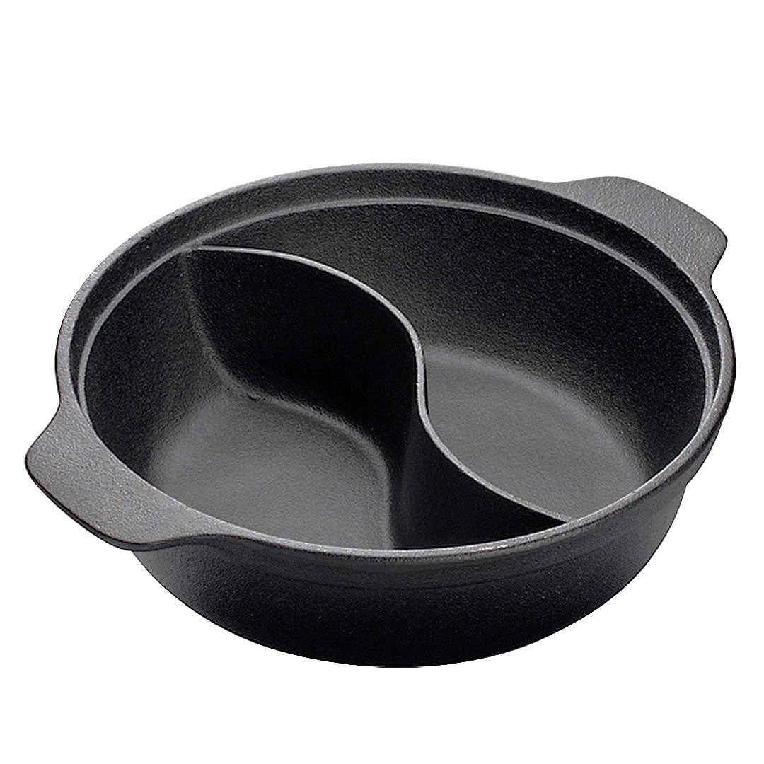 SOGA 32CM Round Cast Iron Shabu Shabu Hotpot Beef Chicken Stew Wok Two-Flavor Division $ 105.50