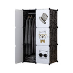 SOGA 6 Cubes Black Portable Wardrobe Divide-Grid Modular Storage Organiser Foldable Closet $ 77.90