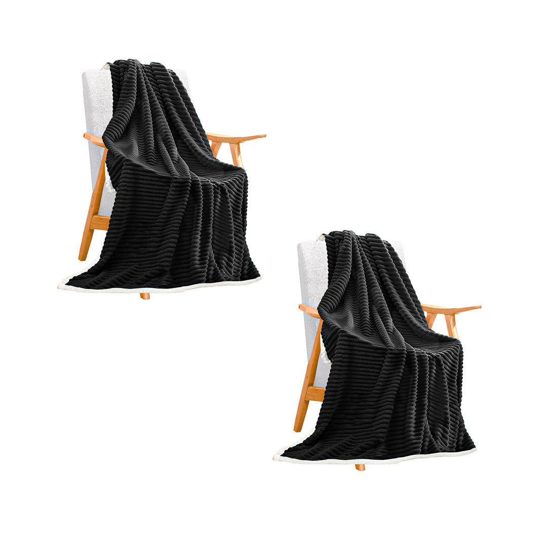 SOGA 2X Black Throw Blanket Warm Cozy Double Sided Thick Flannel Coverlet Fleece Bed Sofa Comforter $ 181.50