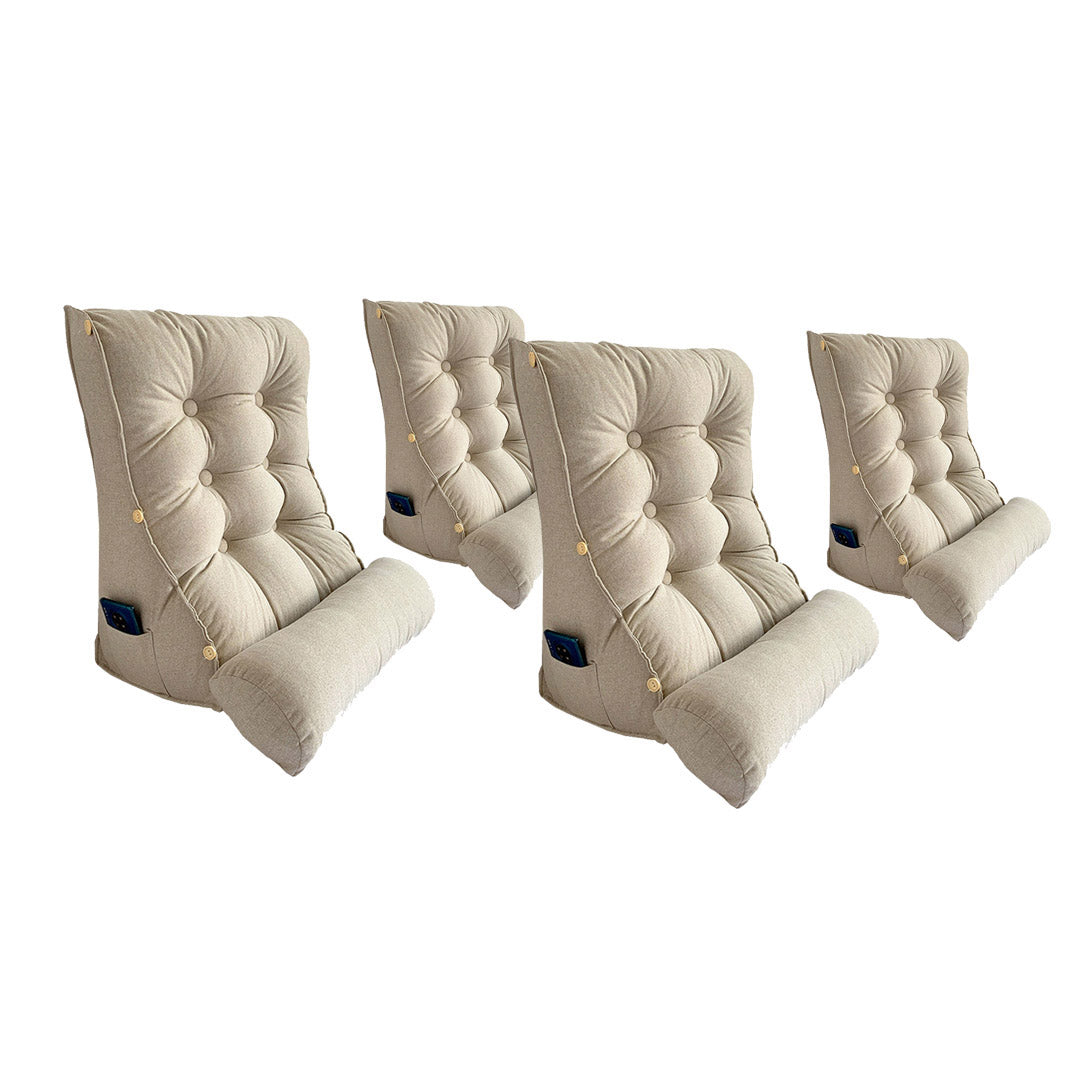SOGA 4X 60cm White Triangular Wedge Lumbar Pillow Headboard Backrest Sofa Bed Cushion Home Decor $ 379.90