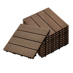 SOGA 11 pcs Dark Chocolate DIY Wooden Composite Decking Tiles Garden Outdoor Backyard Flooring Home Decor $ 111.50