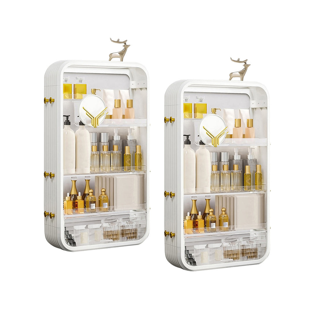 SOGA 2X White Multi Tier Cosmetic Storage Rack Bathroom Vanity Tray Display Stand Organiser $ 205.50