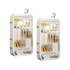 SOGA 2X White Multi Tier Cosmetic Storage Rack Bathroom Vanity Tray Display Stand Organiser