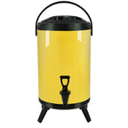 SOGA 10L Stainless Steel Insulated Milk Tea Barrel Hot and Cold Beverage Dispenser Container with Faucet Yellow $ 88.90