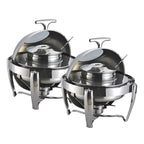 SOGA 2X 6.5L Stainless Steel Round Soup Tureen Bowl Station Roll Top Buffet Chafing Dish Catering Chafer Food Warmer Server $ 517.50