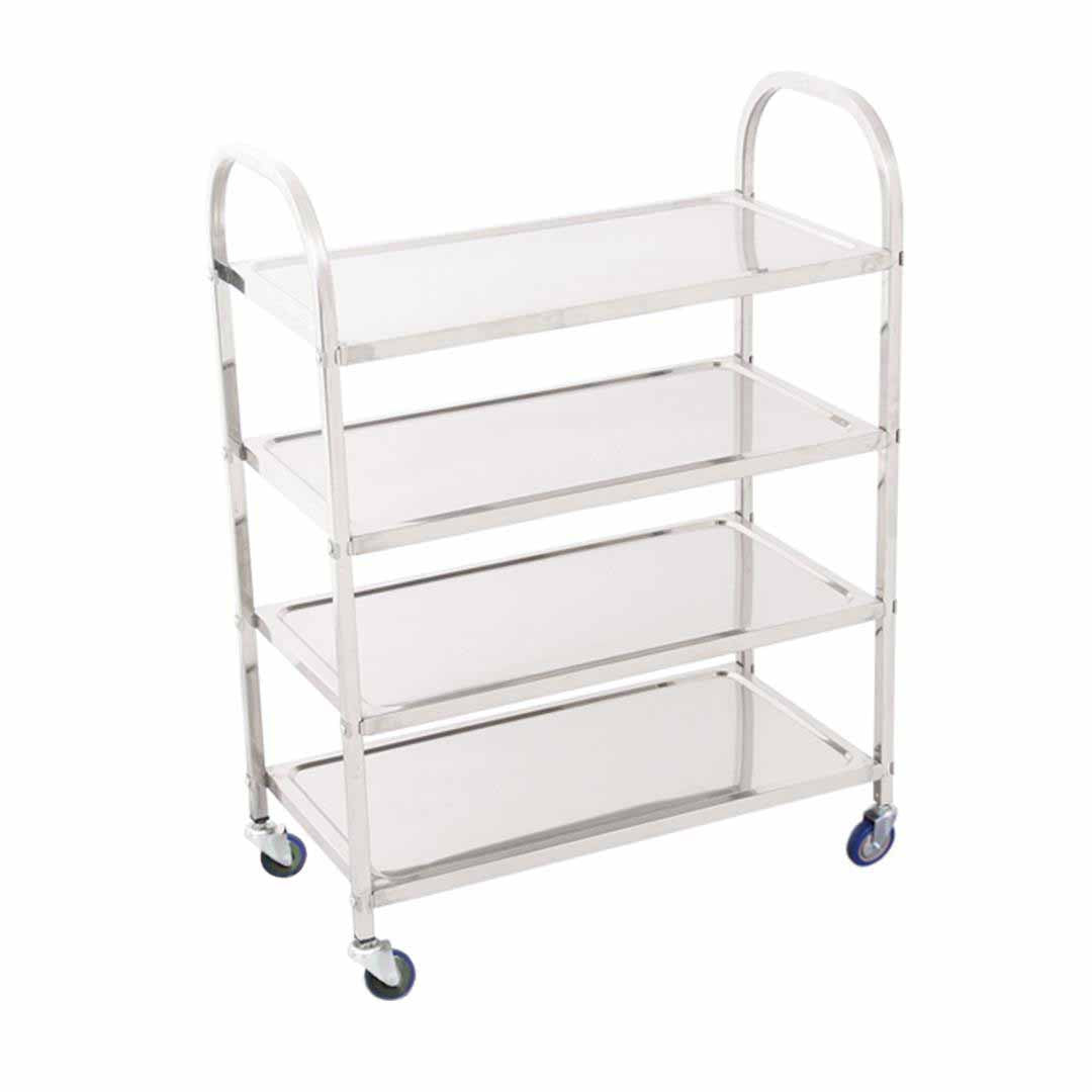 SOGA 4 Tier Stainless Steel Kitchen Dinning Food Cart Trolley Utility Size Square Medium $ 115.50