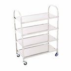 SOGA 4 Tier Stainless Steel Kitchen Dinning Food Cart Trolley Utility Size Square Medium $ 115.50