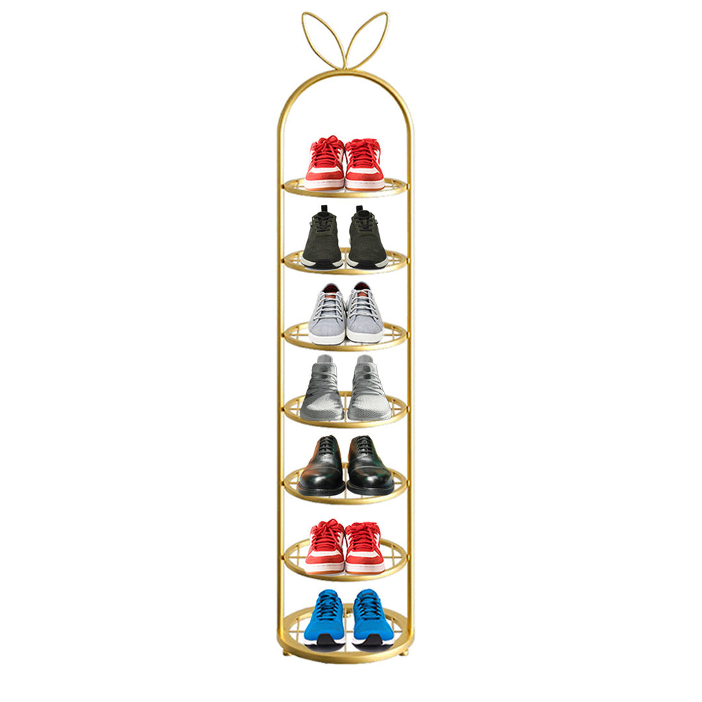 SOGA 7 Tier Bunny Ears Gold Plated Metal Shoe Organizer Space Saving Portable Footwear Storage Shelf $ 94.50