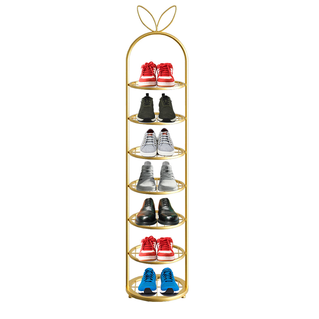 SOGA 7 Tier Bunny Ears Gold Plated Metal Shoe Organizer Space Saving Portable Footwear Storage Shelf $ 94.50