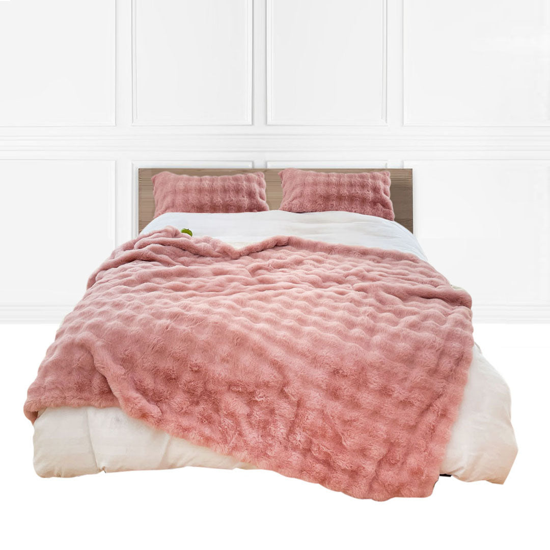 SOGA 200cm Pink Fur Fuzzy Super Soft and Cozy Fluffy Throw Blanket $ 162.50
