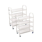 SOGA 2X 4 Tier Stainless Steel Kitchen Dinning Food Cart Trolley Utility Size Square Medium $ 224.50