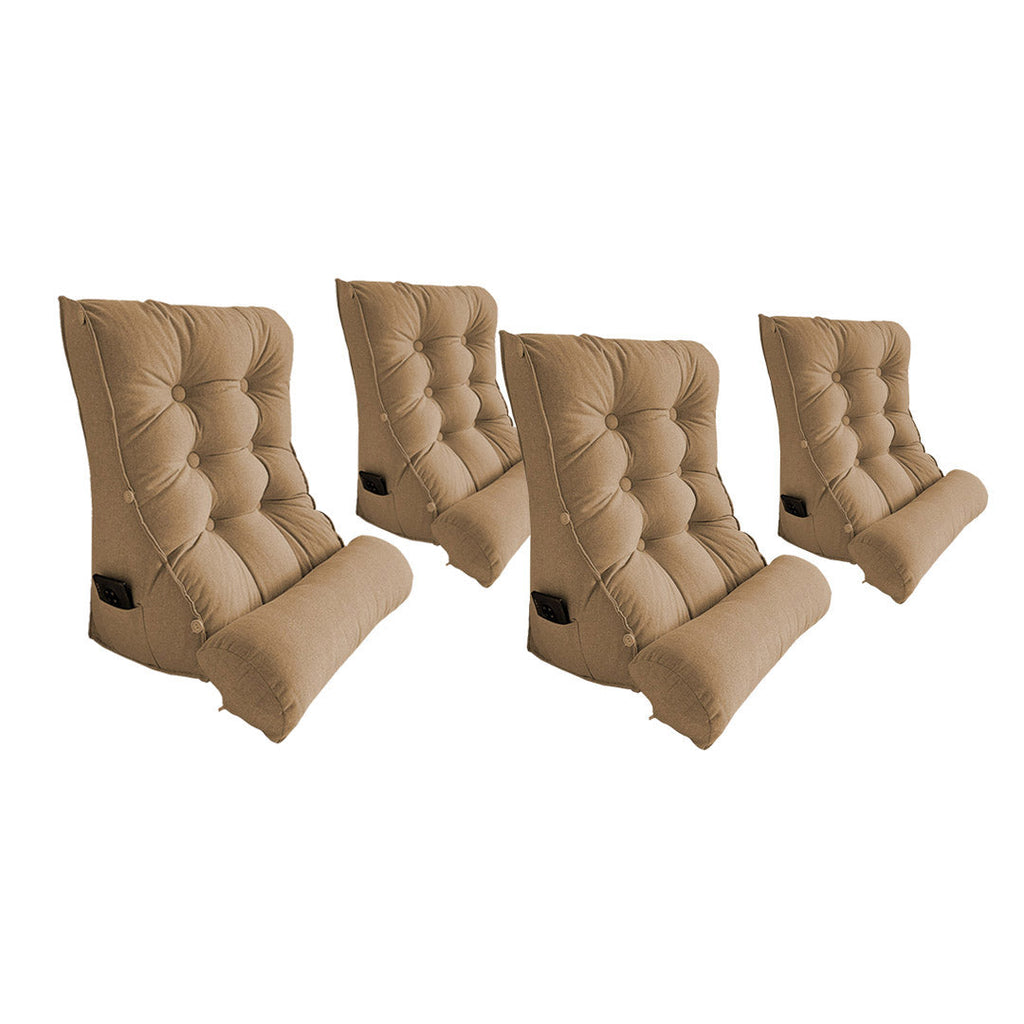 SOGA 4X 60cm Khaki Triangular Wedge Lumbar Pillow Headboard Backrest Sofa Bed Cushion Home Decor $ 379.90