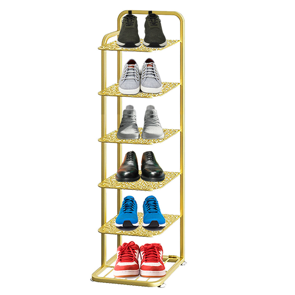 SOGA 6 Tier Gold Plated Metal Shoe Organizer Space Saving Portable Footwear Storage Shelf $ 84.50