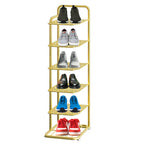 SOGA 6 Tier Gold Plated Metal Shoe Organizer Space Saving Portable Footwear Storage Shelf $ 84.50
