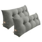 SOGA 2X 120cm Grey Triangular Wedge Bed Pillow Headboard Backrest Bedside Tatami Cushion Home Decor